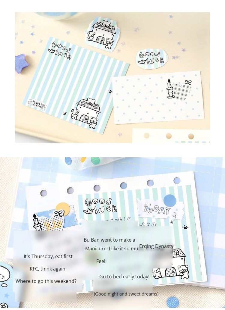 NOTE FOR 80 Sheets Notes graffiti small dots dot stamp girl cute graffiti multifunctional hand ledger material paper memos note message imitation seal interesting pattern hand ledger