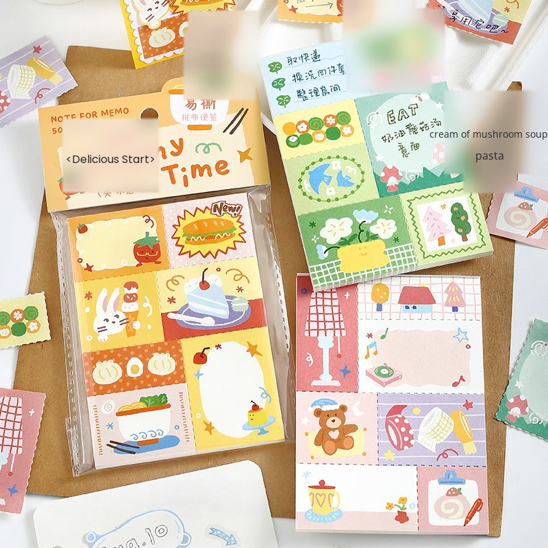 NOTE FOR Quilt Notes Color Dreamland Dopamine Cute Fun Colorful Doodle Material Paper Handpiece Collage DIY Priming Material Writing Creative Quilt Design Material