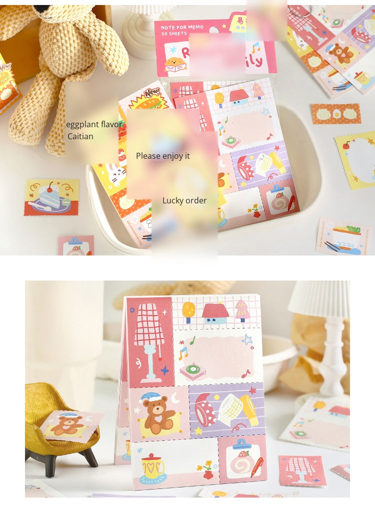 NOTE FOR Quilt Notes Color Dreamland Dopamine Cute Fun Colorful Doodle Material Paper Handpiece Collage DIY Priming Material Writing Creative Quilt Design Material
