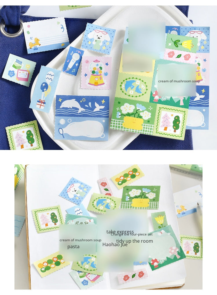 NOTE FOR Quilt Notes Color Dreamland Dopamine Cute Fun Colorful Doodle Material Paper Handpiece Collage DIY Priming Material Writing Creative Quilt Design Material