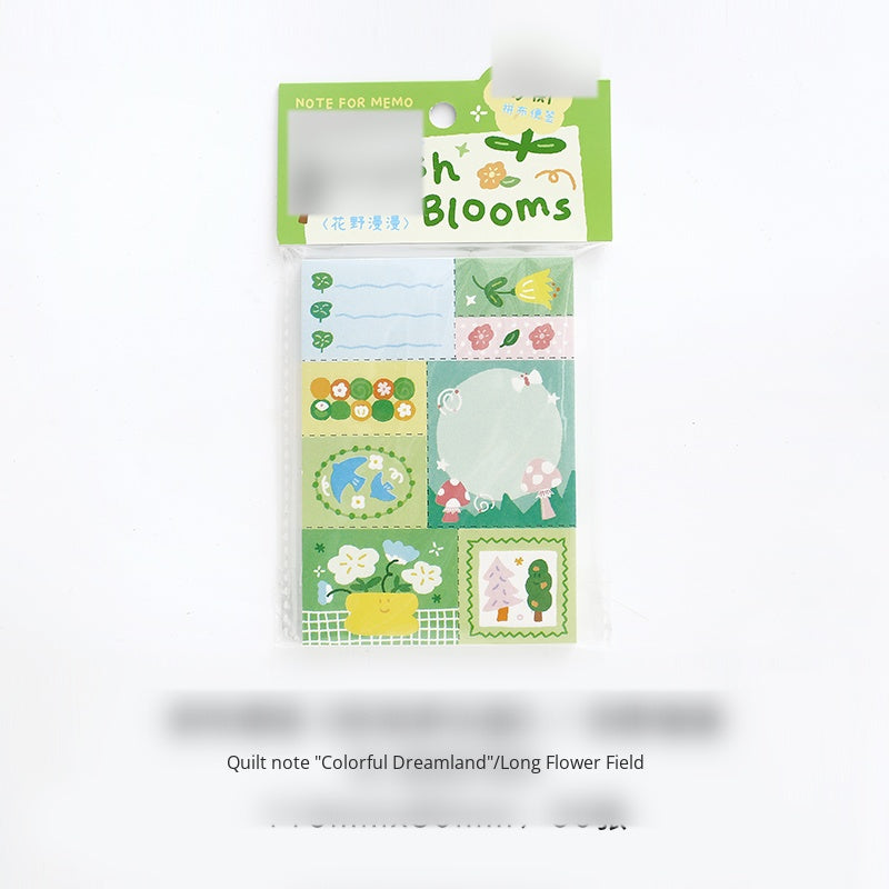 NOTE FOR Quilt Notes Color Dreamland Dopamine Cute Fun Colorful Doodle Material Paper Handpiece Collage DIY Priming Material Writing Creative Quilt Design Material