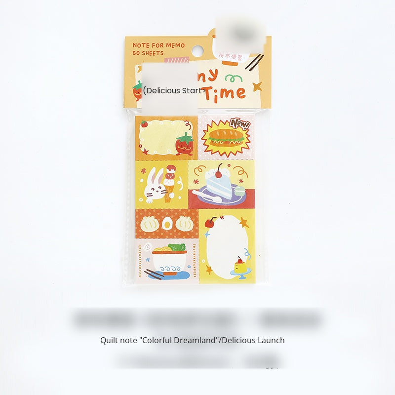 NOTE FOR Quilt Notes Color Dreamland Dopamine Cute Fun Colorful Doodle Material Paper Handpiece Collage DIY Priming Material Writing Creative Quilt Design Material