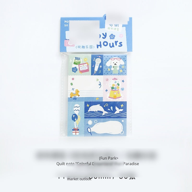 NOTE FOR Quilt Notes Color Dreamland Dopamine Cute Fun Colorful Doodle Material Paper Handpiece Collage DIY Priming Material Writing Creative Quilt Design Material