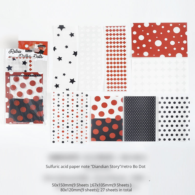 NOTE FOR Tracing Paper Notes Diandian Stories Korean simple ins girly style basic wave dot material paper ledger collage decoration DIY handmade colorful wave dot wild material