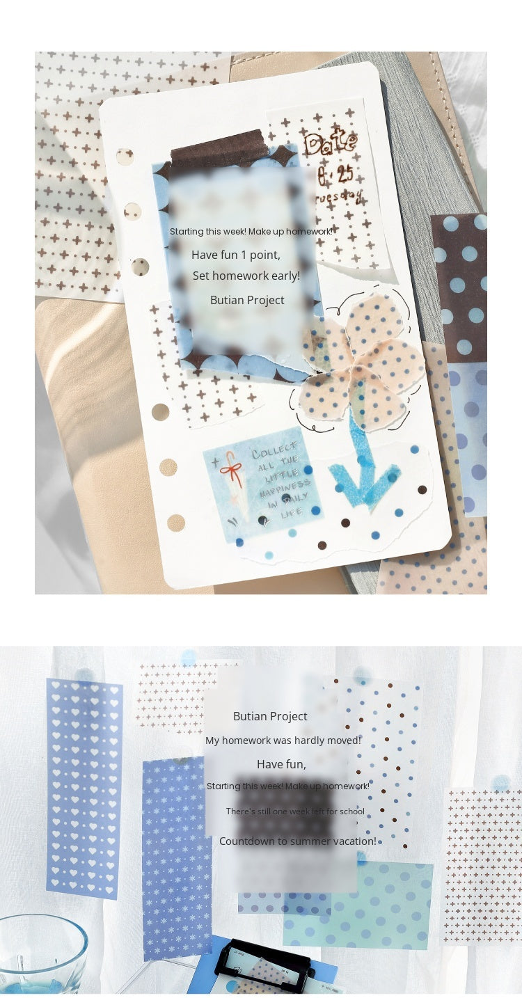 NOTE FOR Tracing Paper Notes Diandian Stories Korean simple ins girly style basic wave dot material paper ledger collage decoration DIY handmade colorful wave dot wild material