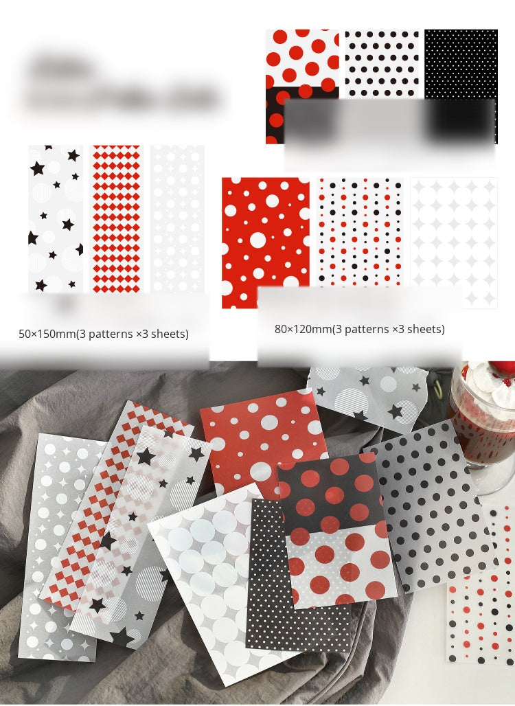 NOTE FOR Tracing Paper Notes Diandian Stories Korean simple ins girly style basic wave dot material paper ledger collage decoration DIY handmade colorful wave dot wild material