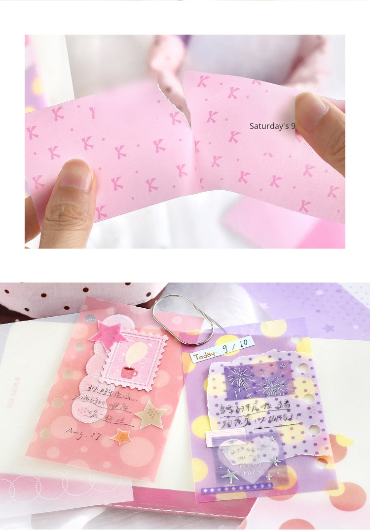 NOTE FOR Tracing Paper Notes Diandian Stories Korean simple ins girly style basic wave dot material paper ledger collage decoration DIY handmade colorful wave dot wild material