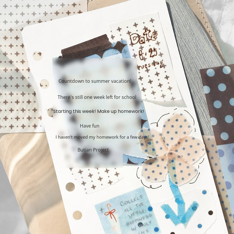 NOTE FOR Tracing Paper Notes Diandian Stories Korean simple ins girly style basic wave dot material paper ledger collage decoration DIY handmade colorful wave dot wild material