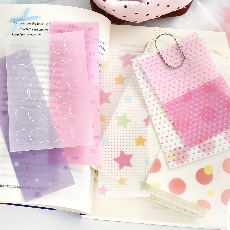 NOTE FOR Tracing Paper Notes Diandian Stories Korean simple ins girly style basic wave dot material paper ledger collage decoration DIY handmade colorful wave dot wild material