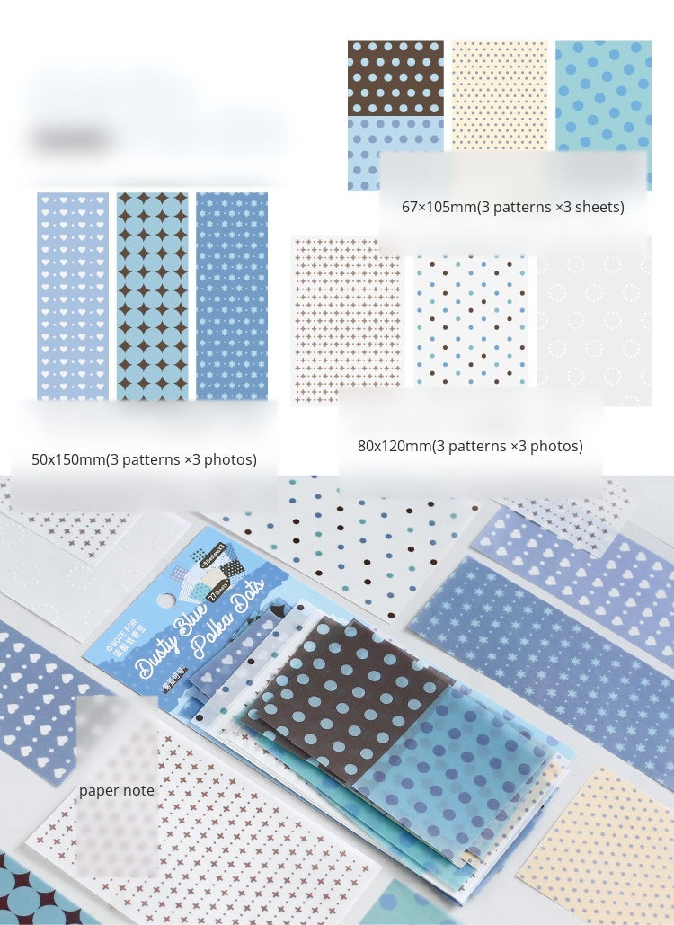 NOTE FOR Tracing Paper Notes Diandian Stories Korean simple ins girly style basic wave dot material paper ledger collage decoration DIY handmade colorful wave dot wild material