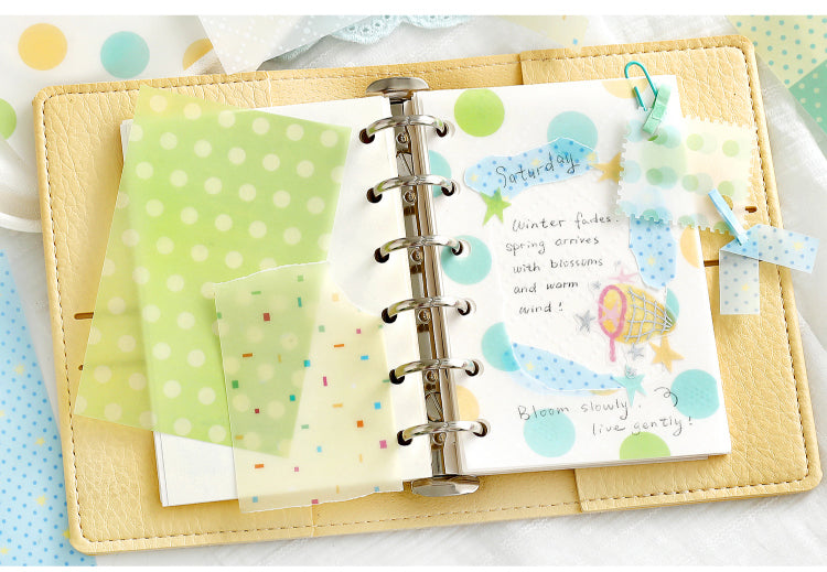 NOTE FOR Tracing Paper Notes Diandian Stories Korean simple ins girly style basic wave dot material paper ledger collage decoration DIY handmade colorful wave dot wild material
