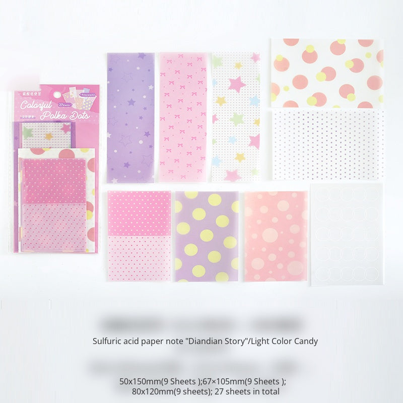 NOTE FOR Tracing Paper Notes Diandian Stories Korean simple ins girly style basic wave dot material paper ledger collage decoration DIY handmade colorful wave dot wild material