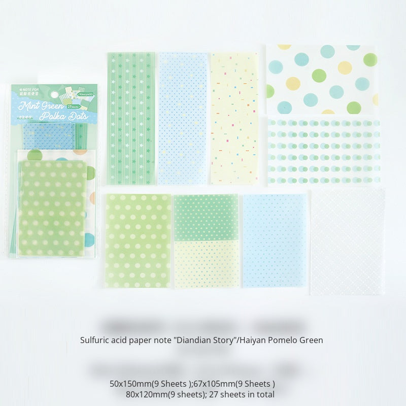 NOTE FOR Tracing Paper Notes Diandian Stories Korean simple ins girly style basic wave dot material paper ledger collage decoration DIY handmade colorful wave dot wild material