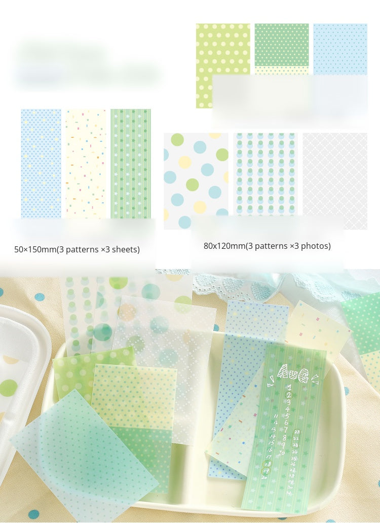 NOTE FOR Tracing Paper Notes Diandian Stories Korean simple ins girly style basic wave dot material paper ledger collage decoration DIY handmade colorful wave dot wild material