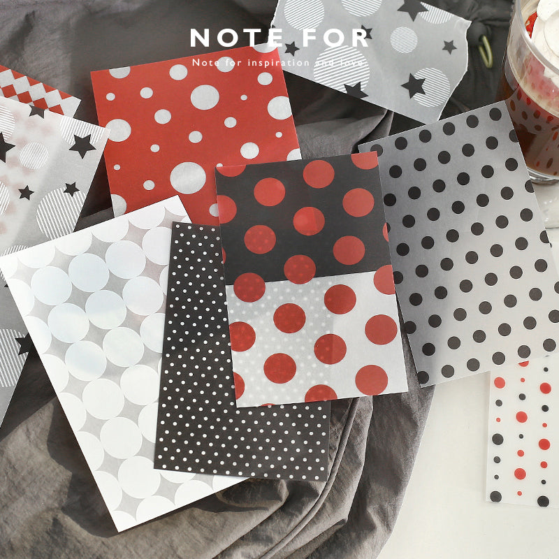NOTE FOR Tracing Paper Notes Diandian Stories Korean simple ins girly style basic wave dot material paper ledger collage decoration DIY handmade colorful wave dot wild material