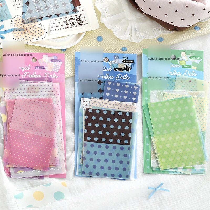 NOTE FOR Tracing Paper Notes Diandian Stories Korean simple ins girly style basic wave dot material paper ledger collage decoration DIY handmade colorful wave dot wild material