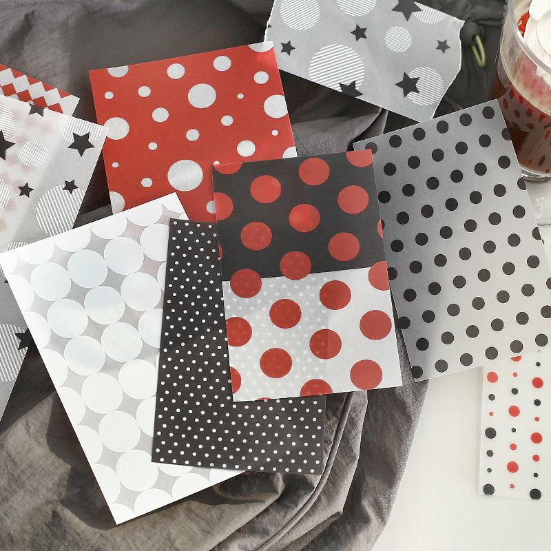 NOTE FOR Tracing Paper Notes Diandian Stories Korean simple ins girly style basic wave dot material paper ledger collage decoration DIY handmade colorful wave dot wild material