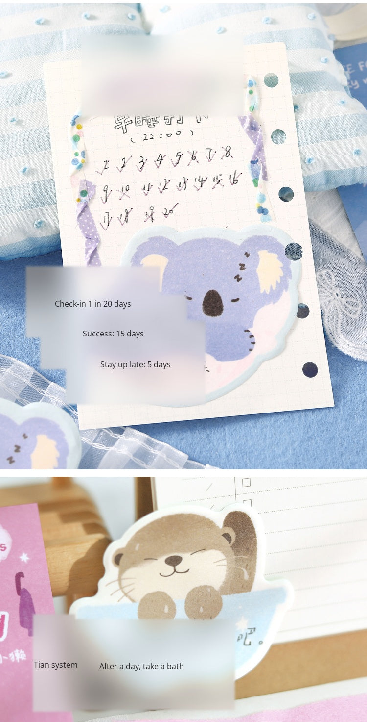 NOTE FOR Post-it Stickers BOBO Station Cute plush animal koala fox red panda hand curtain decoration DIY material writing paper hand curtain memorandum notes collage writing hand curtain