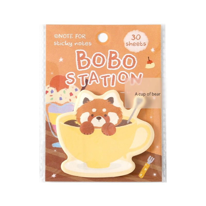 NOTE FOR Post-it Stickers BOBO Station Cute plush animal koala fox red panda hand curtain decoration DIY material writing paper hand curtain memorandum notes collage writing hand curtain