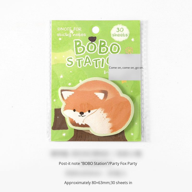 NOTE FOR Post-it Stickers BOBO Station Cute plush animal koala fox red panda hand curtain decoration DIY material writing paper hand curtain memorandum notes collage writing hand curtain