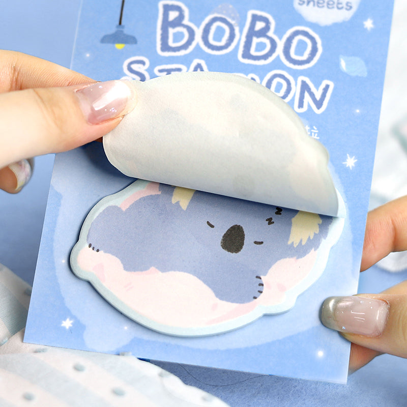 NOTE FOR Post-it Stickers BOBO Station Cute plush animal koala fox red panda hand curtain decoration DIY material writing paper hand curtain memorandum notes collage writing hand curtain