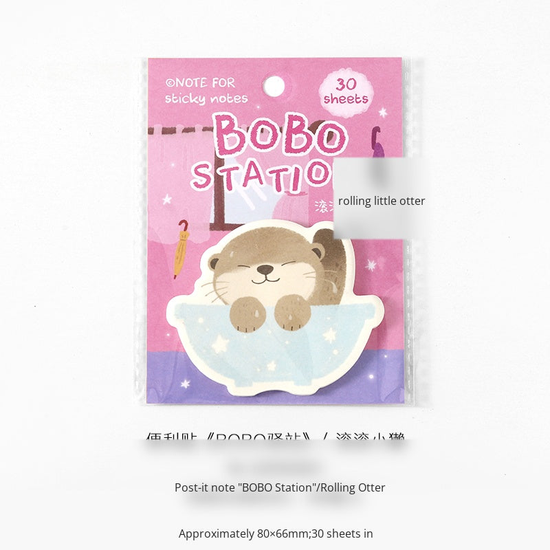 NOTE FOR Post-it Stickers BOBO Station Cute plush animal koala fox red panda hand curtain decoration DIY material writing paper hand curtain memorandum notes collage writing hand curtain