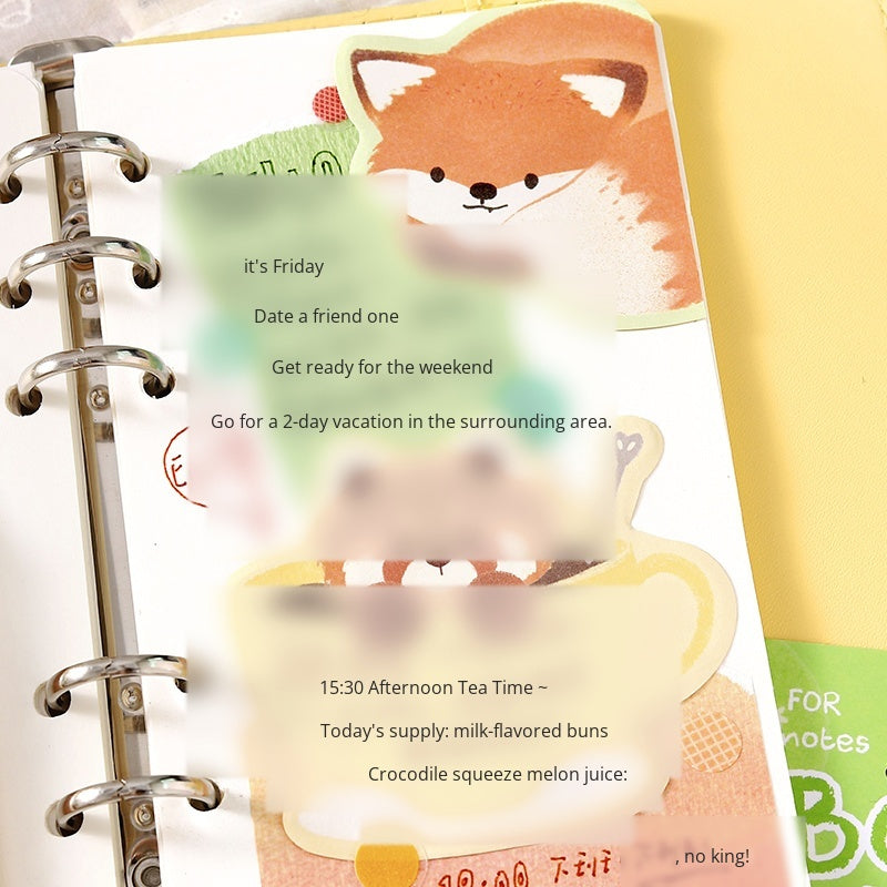 NOTE FOR Post-it Stickers BOBO Station Cute plush animal koala fox red panda hand curtain decoration DIY material writing paper hand curtain memorandum notes collage writing hand curtain