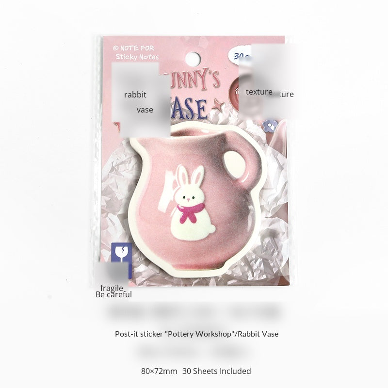 NOTE FOR Convenience Sticker Pottery Workshop Simple cute simulation fun ceramic tableware pattern hand curtain collage decoration DIY material notes simulation ceramic gloss hand curtain