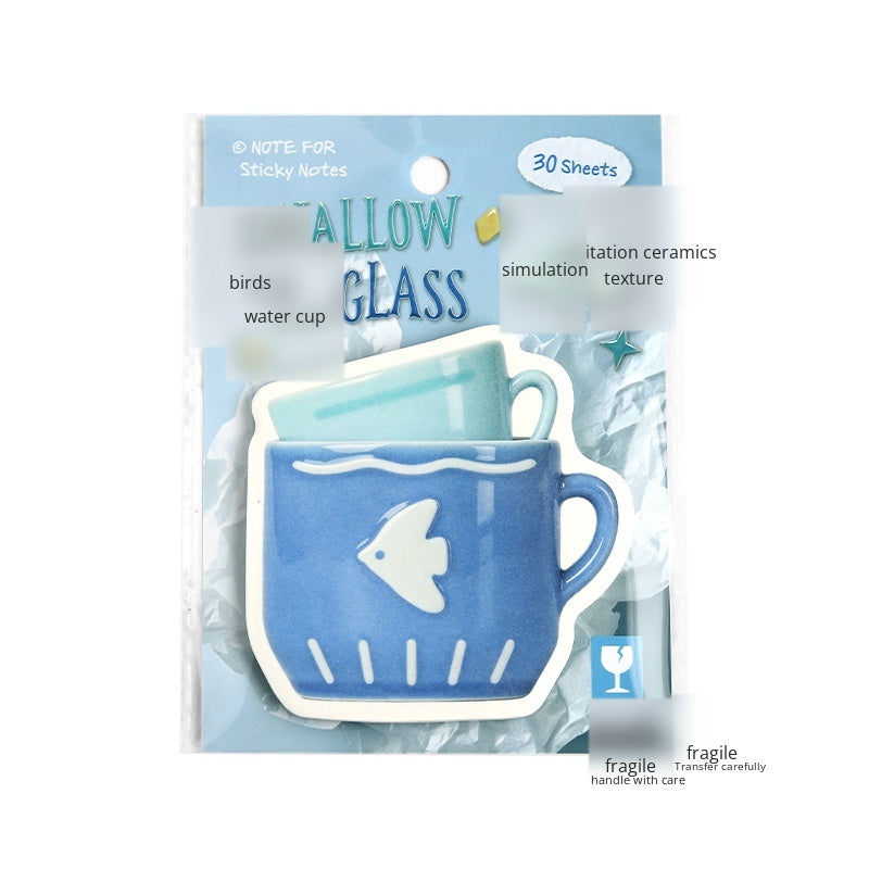NOTE FOR Convenience Sticker Pottery Workshop Simple cute simulation fun ceramic tableware pattern hand curtain collage decoration DIY material notes simulation ceramic gloss hand curtain
