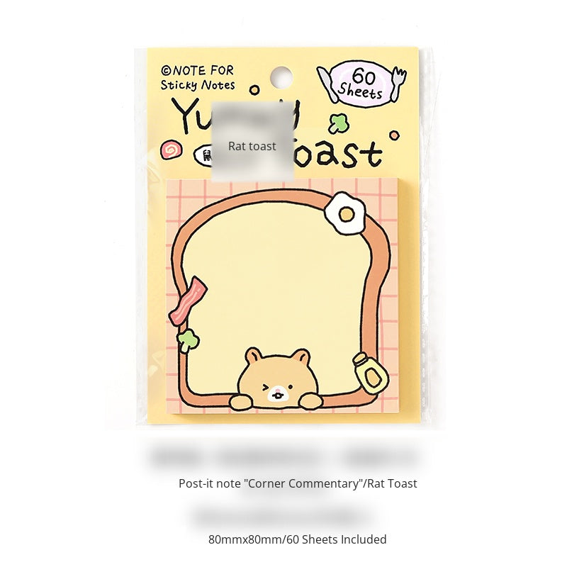 NOTE FOR Post-it notes corner and notes Korean simple cute small illustrations hand accounts collage notes DIY material paper interesting cute pet scene border 60 Sheets Included hand accounts