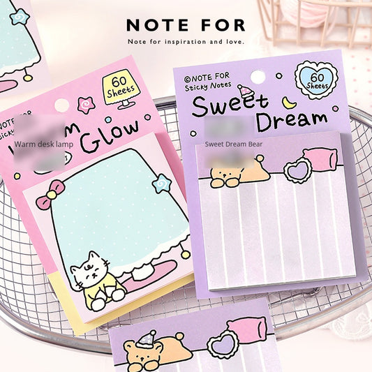 NOTE FOR Post-it notes corner and notes Korean simple cute small illustrations hand accounts collage notes DIY material paper interesting cute pet scene border 60 Sheets Included hand accounts