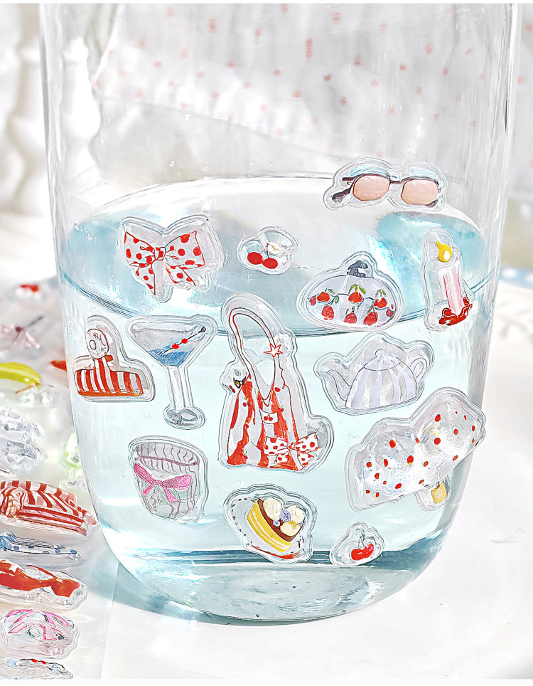 NOTE FOR 3 D stereoscopic sticker relaxed diary book transparent crystal embossed Korean Japanese cute literary animals plants DIY stickers pain bag filled phone case photo frame keyboard