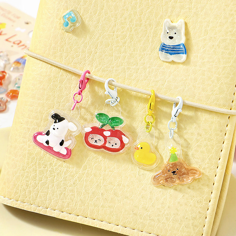 NOTE FOR 3 D stereoscopic sticker relaxed diary book transparent crystal embossed Korean Japanese cute literary animals plants DIY stickers pain bag filled phone case photo frame keyboard