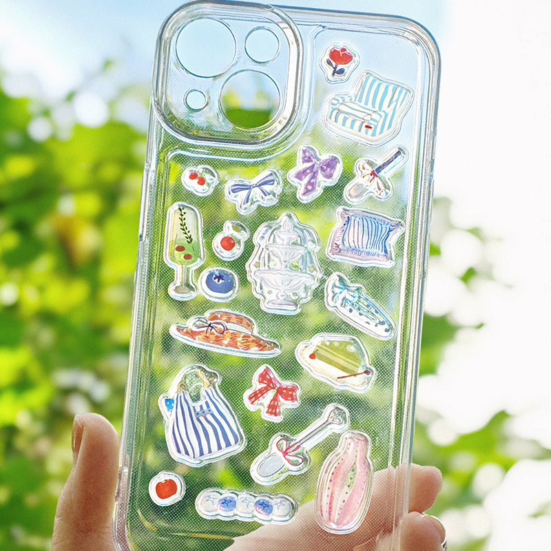 NOTE FOR 3 D stereoscopic sticker relaxed diary book transparent crystal embossed Korean Japanese cute literary animals plants DIY stickers pain bag filled phone case photo frame keyboard