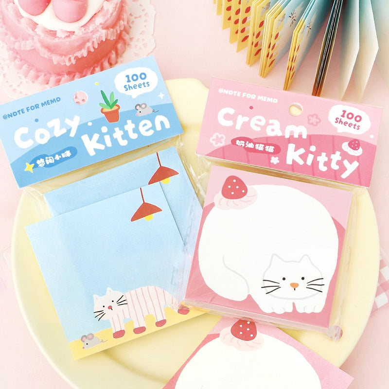 NOTE FOR Flat Cat Diary 100-Sheet Memo Pad – product image