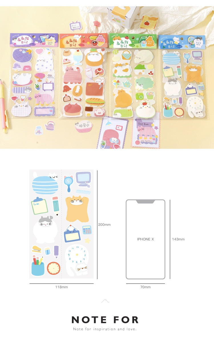 NOTE FOR Flat Cat Diary Writable Die-Cut Stickers – image 21