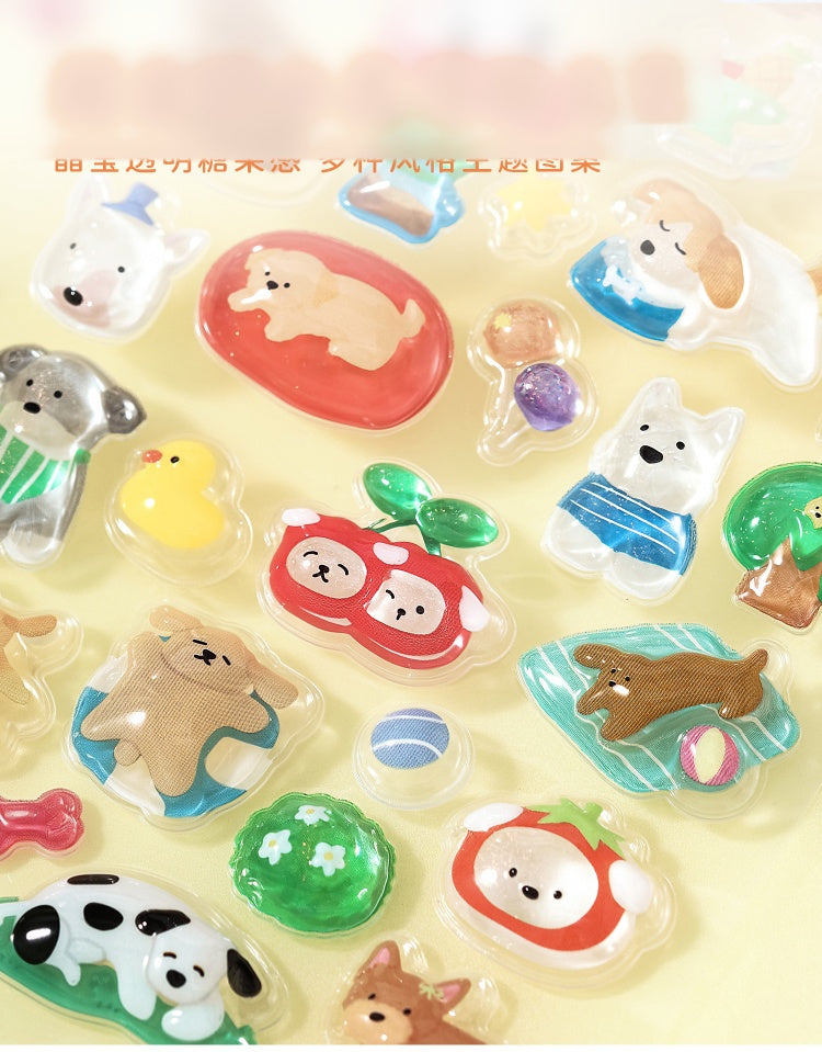 NOTE FOR 3 D stereoscopic sticker relaxed diary book transparent crystal embossed Korean Japanese cute literary animals plants DIY stickers pain bag filled phone case photo frame keyboard