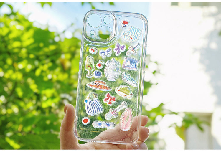 NOTE FOR 3 D stereoscopic sticker relaxed diary book transparent crystal embossed Korean Japanese cute literary animals plants DIY stickers pain bag filled phone case photo frame keyboard